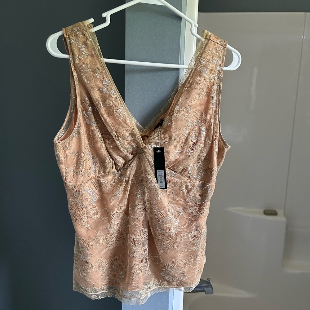 The Limited Golden Ruched Sleeveless Top
